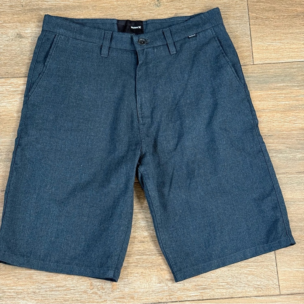 Hurley Blue Flat Front Shorts Modern Tailored Fit